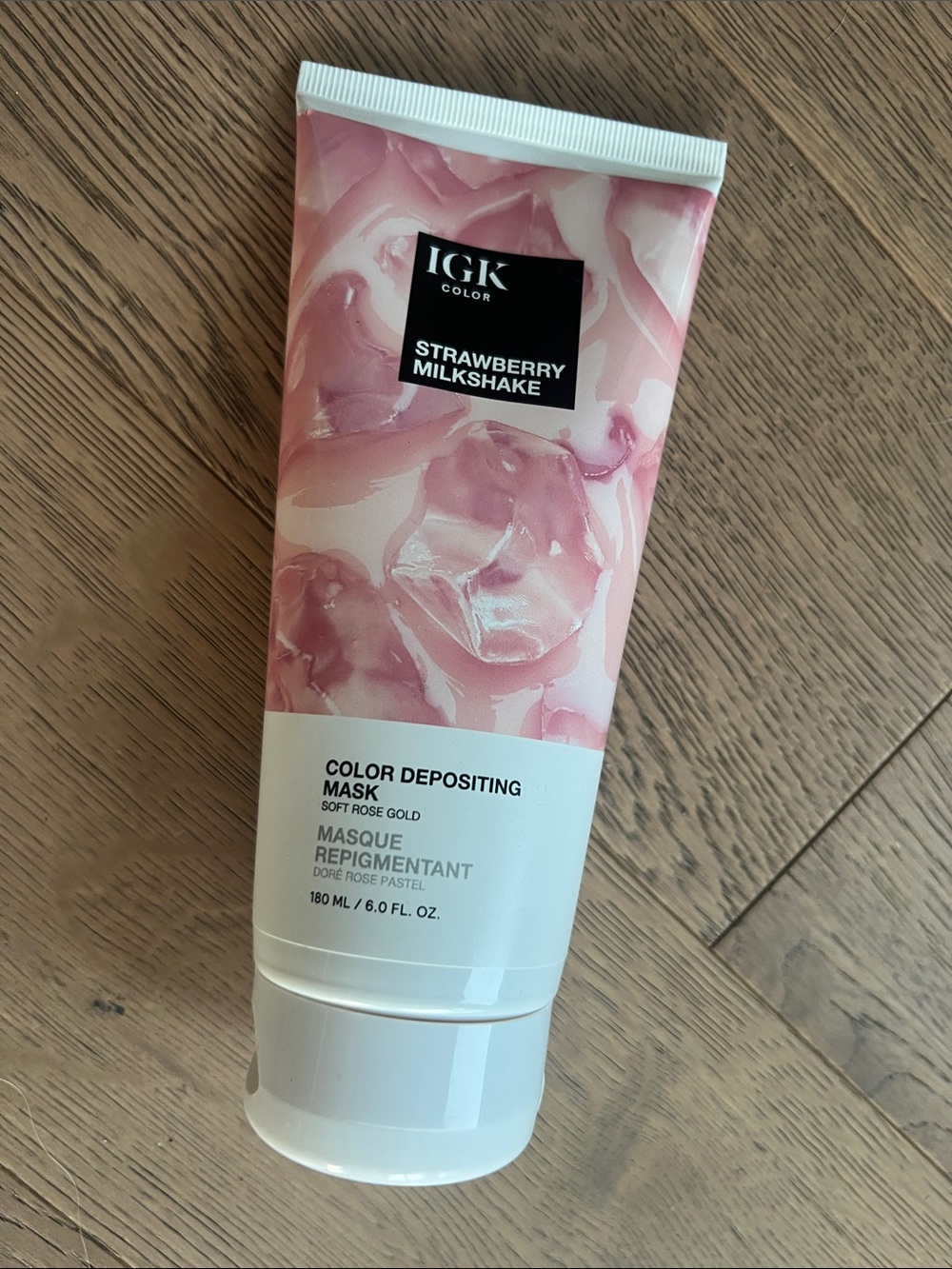 IGK Color Depositing Mask - Strawberry Milkshake (Soft Rose Gold)